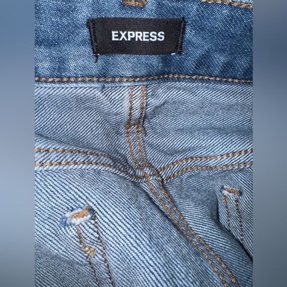 Express Blue Boyfriend Jeans Distressed Casual - Picture 4 of 5